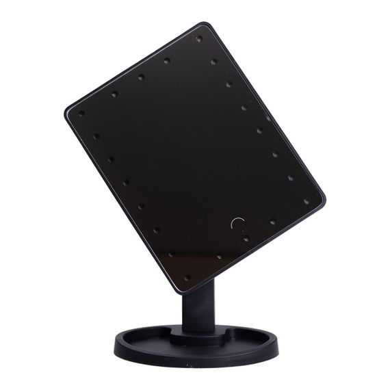 Настольное зеркало с подсветкой 22 LED для макияжа 21х16 см прямоугольное на ножке USB Черное HP-10-4AB | Зображення 2