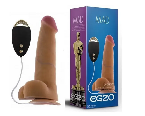 Вібратор на присоску EGZO Ciberskin DVR001 (20 см х 4,5 см) Sex Aura | Зображення 1
