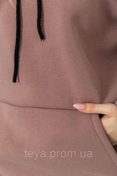 Спортивний костюм жіночий на флісі, колір моко, розміри S, M, L, XL, L, XXL, One e FA_008477 | Зображення 5