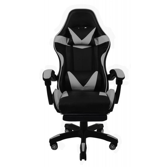 Крісло геймерське Bonro B-810 сіре ігрове комп’ютерне з підставкою для ніг 42300101 | Зображення 4