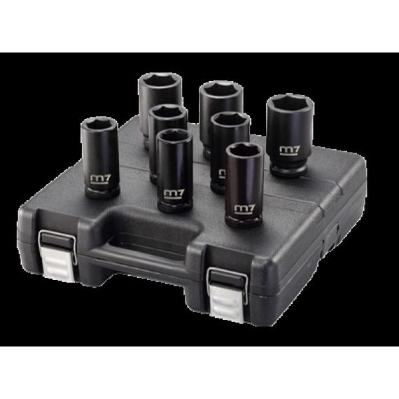 Набір головок ударних 3/4&quot; 8од 26-36мм пластик. Головки ударні 3/4&quot; 26,27,29,30,32,33,35,36мм Матеріал: Cr-Mo (хром-молібден) Тип:ударні