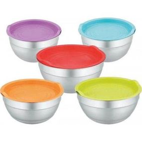 Набір металева миска з кришкою з нержавіючої сталі 5 штук для кухні природи миски ємності GR-24