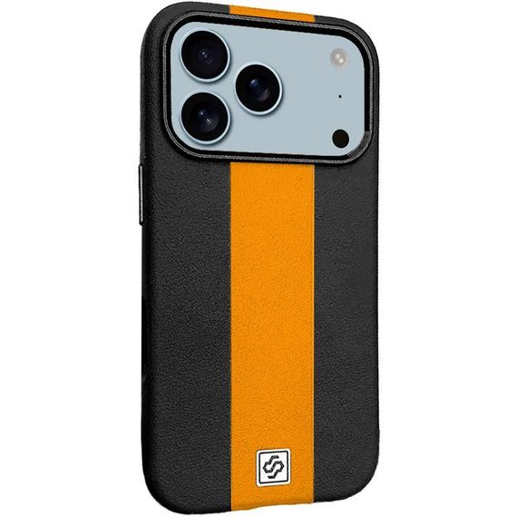 Шкіряний чохол Rally with MagSafe для Apple iPhone 17 Pro Max (6.9") Black / Orange