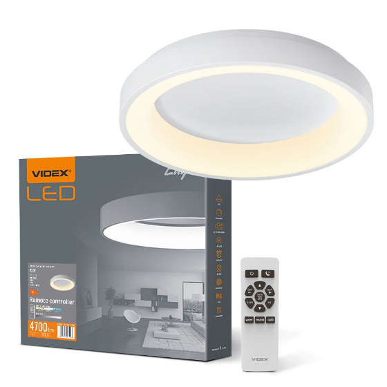 LED Светильник настенно-потолочный 72W 2700-6000К 220V кольцевой VLE-ERC-72W Videx