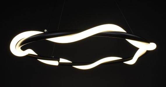 Люстра світлодіодна підвісна LED світильник для квартири на стелю лед 27943 Чорний 30-150х62х62 см. | Зображення 7