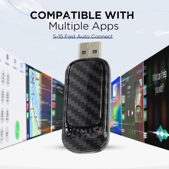 Беспроводной адаптер CarPlay для Apple iOS 12+ для авто 2017-2024г, преобразование ведущего Карплея, Bluetooth | Зображення 2