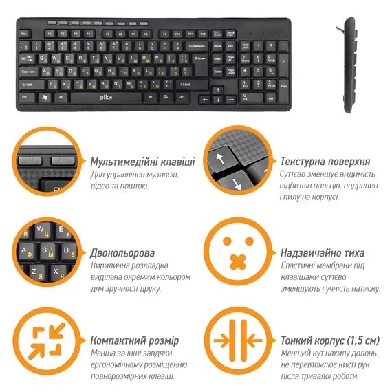 Клавіатура Piko KB-108 USB Black (1283126467103) | Зображення 2