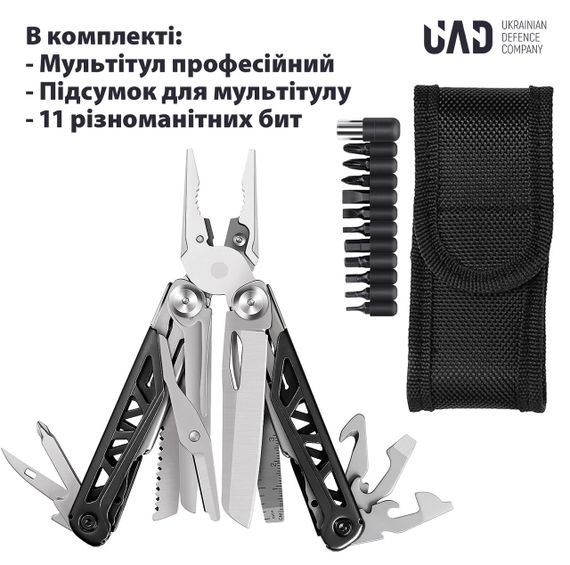 Мультиінструмент 17 інструментів сталевих чорний - для ремонту та повсякденного використання. | Зображення 3