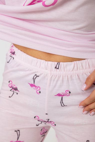 Пижама женская с принтом  -уценка, цвет розовый, 243R7097-U | Зображення 4