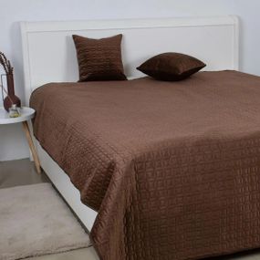 Покрывало евро ТЕП Velour Мозаика 4-00518_36187 240х260 см коричневое