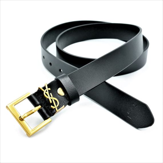 Жіночий шкіряний ремінь Yves Saint Laurent колір чорний brnd-28mm-tur-01