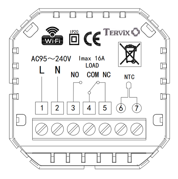 117140 Термостат с ZigBee управлением Tervix Pro Line для водяного/электрического теплого пола, черный | Зображення 4