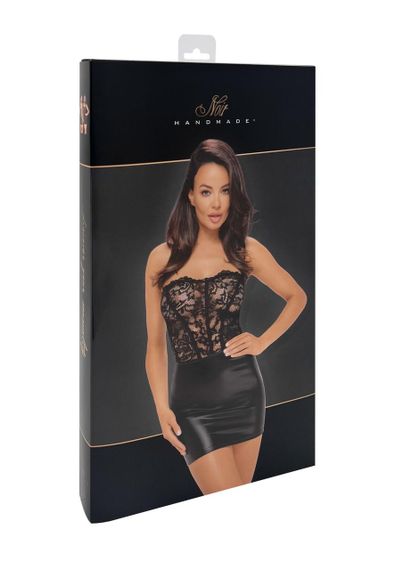 Платье Noir Handmade F300 Solace, XL, кружево, корсетный верх, шнуровка сзади, юбка мини под латекс sexstyle | Зображення 7