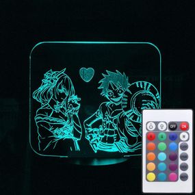 Акриловый светильник-ночник с пультом 16 цветов Луффи и Райдэн tty-n002037