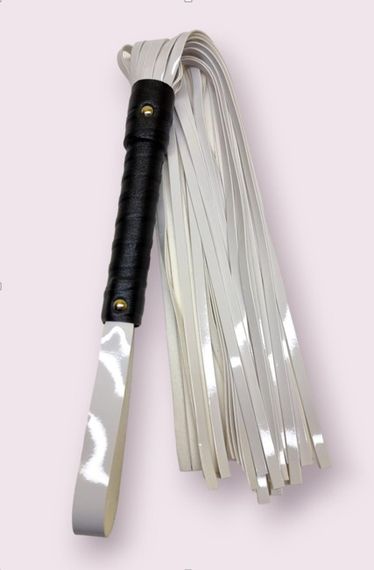 Кнут Flirty, эко-лак, белый, 60 см sexstyle