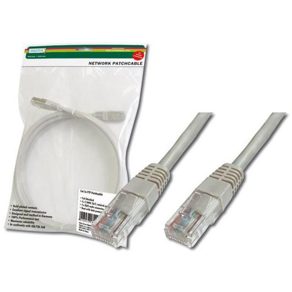Патч-корд DIGITUS CAT 5e UTP, 0.25м, AWG 26/7, PVC, серого цвета (DK-1511-0025)