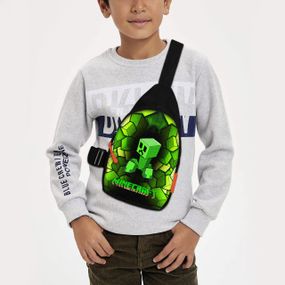 Сумка через плече дитяча Minecraft Кріпер 29х17 см сумка слінг для хлопчика (02080)