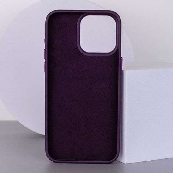 Кожаный чехол Bonbon Leather Metal Style with MagSafe для Apple iPhone 15 Plus (6.7") Фиолетовый / Dark Purple | Зображення 1