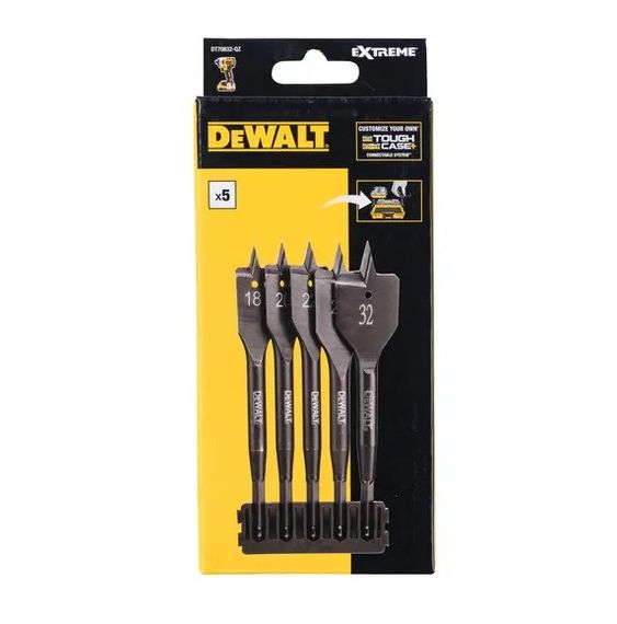 Набір свердел по дереву DeWalt перових EXTREME IMPACT 5 шт (DT70832)