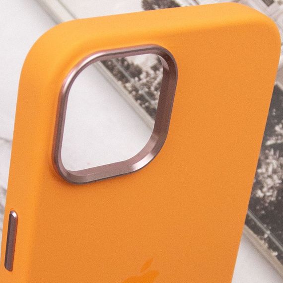 Чохол Silicone Case Metal Buttons (AA) для Apple iPhone 12 Pro Max (6.7") Силікон, Жовтогарячий/Marigold | Зображення 7