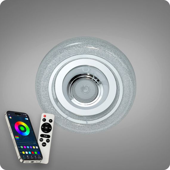 Люстра світлодіодна 517 Dlight RGB з пультом і  колонкою 45Вт Білий (02147) | Зображення 5
