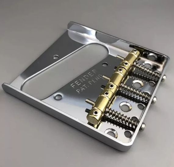Гітарний Бридж фіксований струнодер для електрогітари гітари Fender Pat. Pen Telecaster хром | Зображення 2
