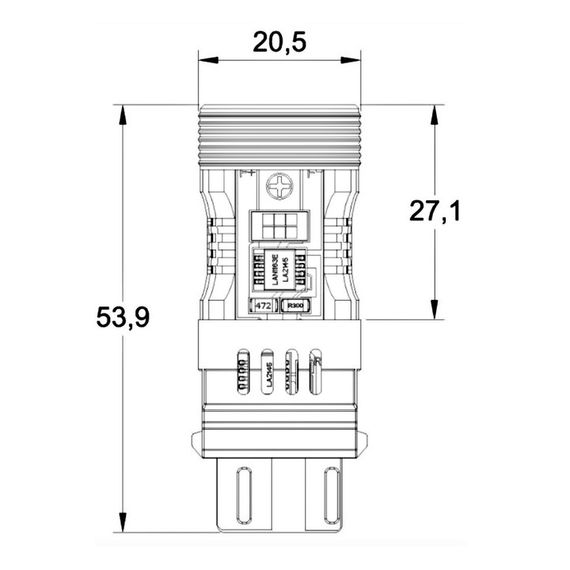 Комплект світлодіодних ламп StarLight LED SL-CB7 CANBUS P27/7W (3157) W2,5x16q WHITE 6000K 12V | Зображення 4