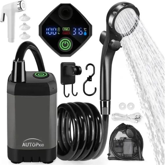 Портативний душ із насосом на акумуляторі MaxFlow 6000 mA із зарядкою від USB, Душ похідний