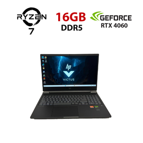 Ігровий ноутбук HP Victus 16-s0076nr / 16,1" (1920x1080) IPS / AMD Ryzen 7 7840HS (8 (16) ядра по 3,8 - 5,1 ГГц) / 16 ГБ DDR5 / 512 ГБ SSD / nVidia GeForce RTX 4060, 8 ГБ GDDR6, 128-біт / WebCam б/в