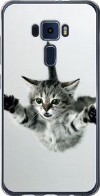 Чехол на Asus Zenfone 3 ZE520KL Летящий котёнок "2322u-449-17620"