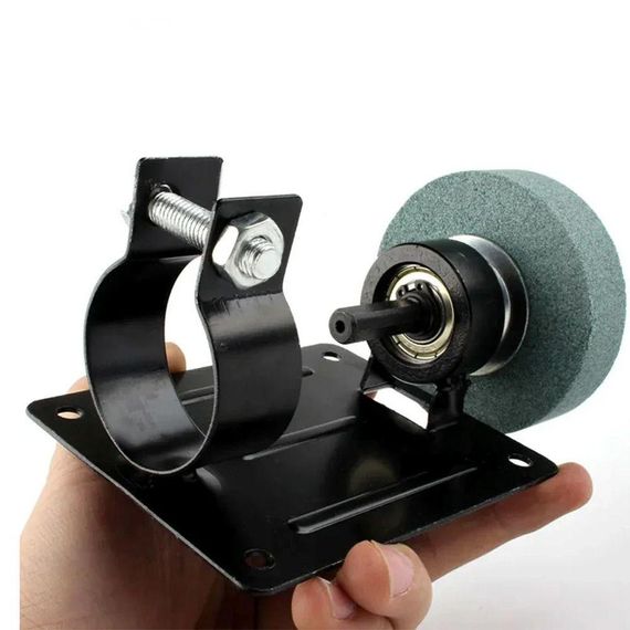 Насадка на дриль з точильним каменем та гайковим ключем / Шліфувальний камінь для заточування ножів, ножиць та свердлів | Зображення 2