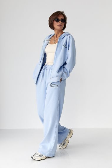 Теплий спортивний костюм з капюшоном - блакитний цвет, S/M (є розміри) | Зображення 4