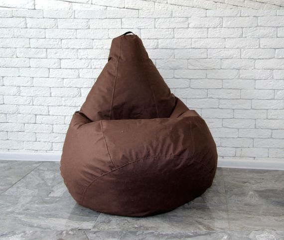 Крісло-мішок  Оксфорд Brown ( коричневий колір), пуф,безкаркасне крісло груша 85*105 | Зображення 4