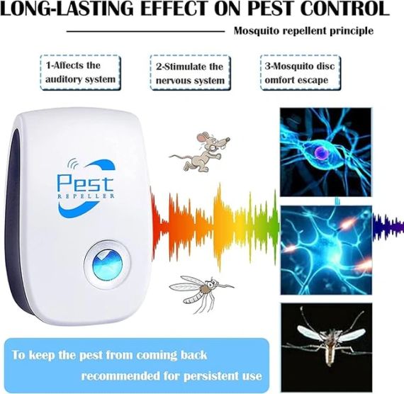 Ультразвуковий засіб від гризунів та комах Pest Reject 801А, 4 шт., білий | Зображення 3