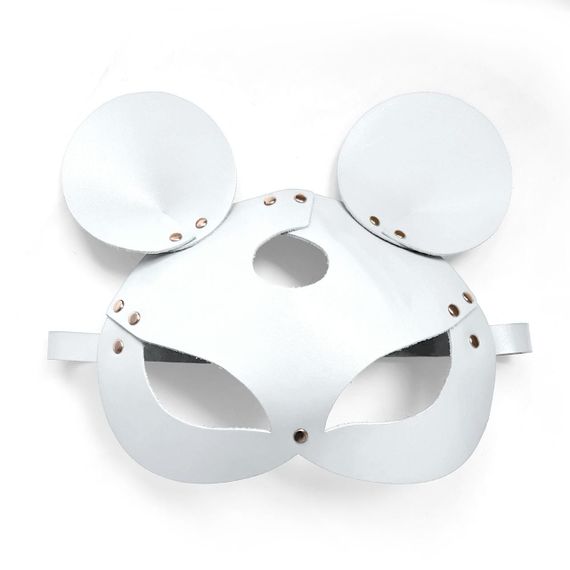 Шкіряна маска мишки Art of Sex - Mouse Mask, колір Білий Sex Aura | Зображення 2