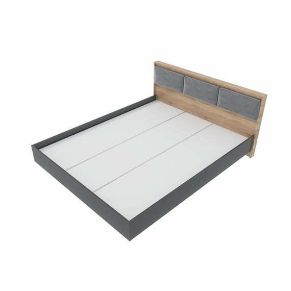 Ліжко двоспальне з підйомним механізмом Еверест Сіті-1600 200,5х168,8х82,6 см Дуб сонома/Графіт (EVR-071086) | Зображення 3