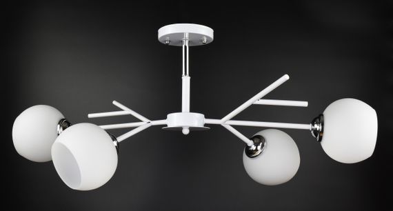 Люстра стельова на 4 лампочки 27077 Білий 34х35х75 см. | Зображення 2