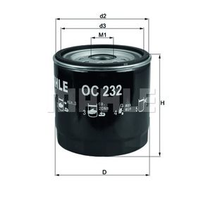 Фильтр масляный Mahle OC232