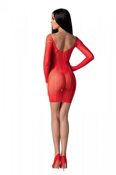 Напівпрозора мінісукня Passion BS101 One Size, red, рукави-мітенки Sex Aura | Зображення 1
