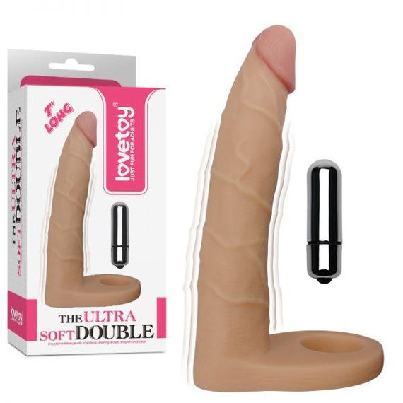 Тілесна насадка-вібратор для подвійного проникнення 7" The Ultra Soft Double-Vibrating 17 см Sex Aura | Зображення 1