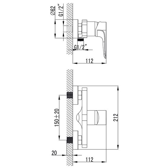 Змішувач для душа Corso MAGGIORE BE-1D122C | Зображення 1