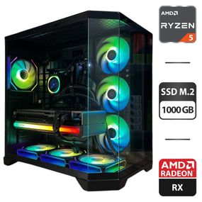 Збірка на замовлення: ігровий ПК GameMax Hype-A Black Tower / AMD Ryzen 5 7500F (6 (12) ядер по 3.7 - 5.0 GHz) / 16 GB DDR5/1000 GB SSD M.2/AMD Radeon RX 7900 XT, 20 GB GDDR6, 320-bit/850W б/в