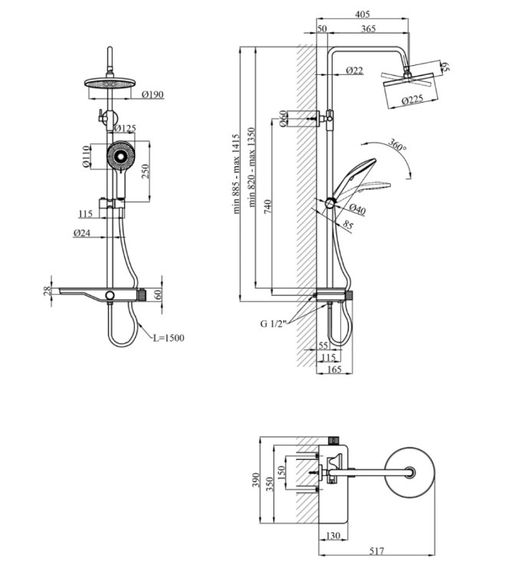Душова система Kroner KRP Armada - W065 (CV033872) | Зображення 1