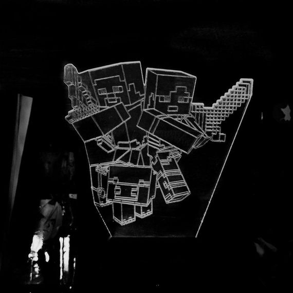 Акриловий світильник-нічник Minecraft 2 білий tty-n001833