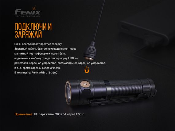 Ліхтар ручний Fenix E30R Cree XP-L HI LED | Зображення 7