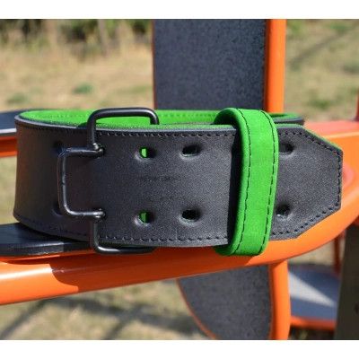 Атлетический пояс MadMax MFB-302 Quick Release Belt шкіряний Black/Green L (MFB-302_L) | Зображення 5