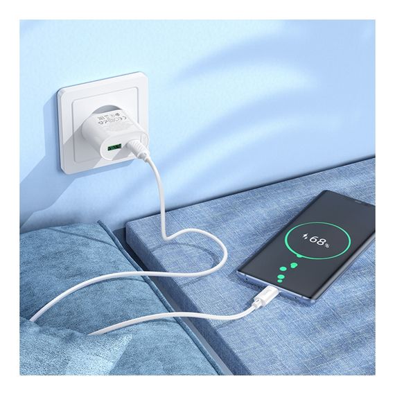 Мережевий зарядний пристрій Hoco C109A 1 USB-C/1USB PD/QC 20W+Type-C to Type-C | Зображення 7