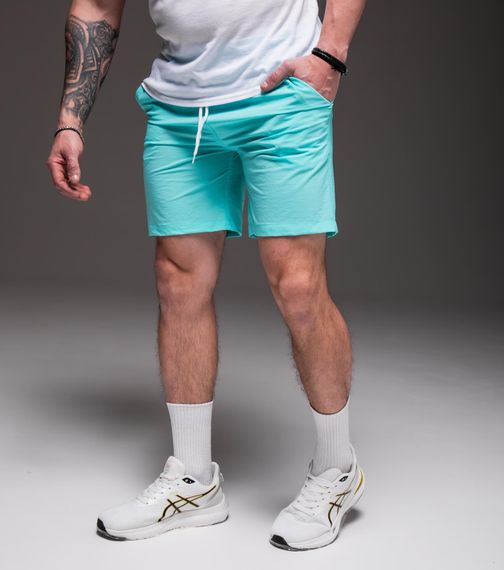 Мужские шорты из плащевки внутри с сеткой RA2031/1  цвет бирюзовый, размер XL | Зображення 2
