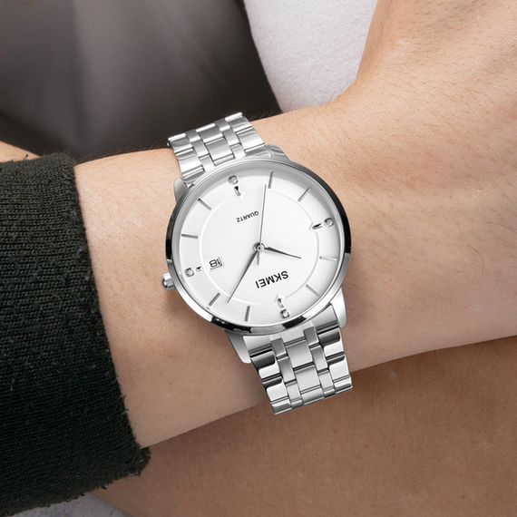Чоловічий годинник Skmei 1801SSI Silver Case Mesh Band | Зображення 3