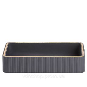 Салфетница на стол из эко-кожи 25 х 15.5 х 5 см Серый HP9900G